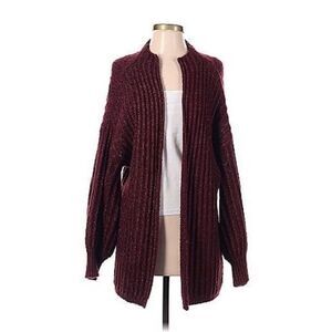 Truly Madly Deeply Color Block Burgundy Cardigan Size XS